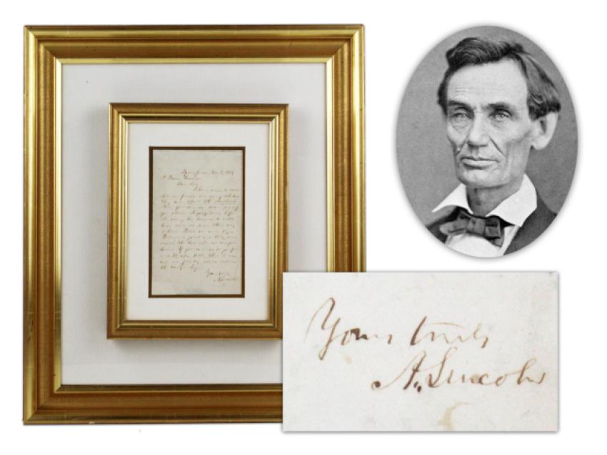 University Archives' Online-Only Auction, April 23rd, will Feature Over 60 Lots Dedicated to Lincoln
