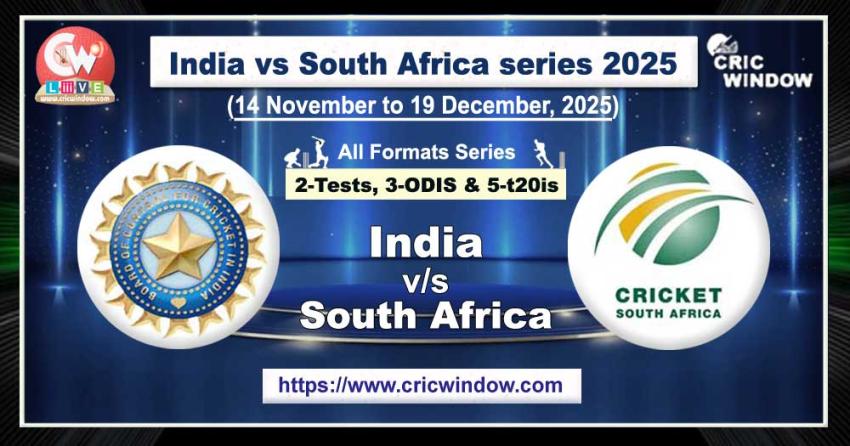 India vs South Africa all formats series 2025