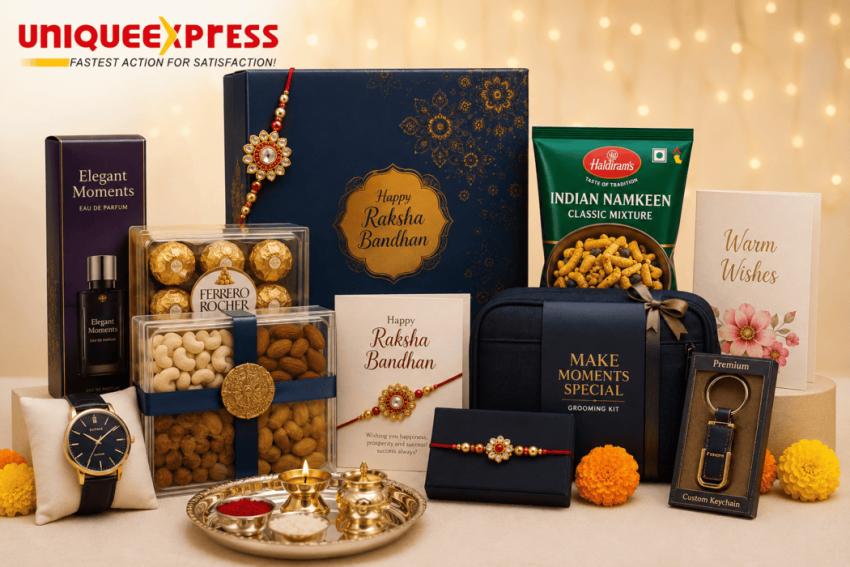 Send Warm Wishes Greeting Card with Rakhi India to USA by Unique Express