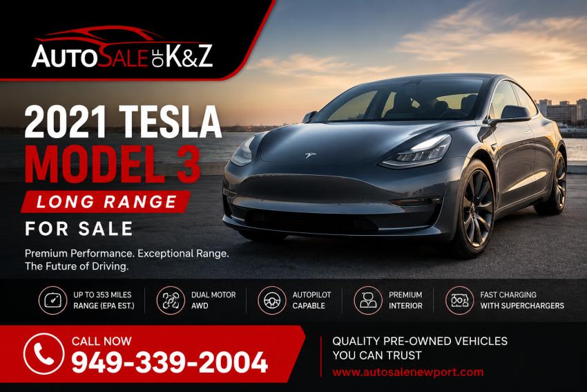 2021 Tesla Model 3 Long Range for Sale – Premium Electric Performance at Auto Sale Newport
