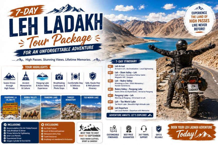 7-Day Leh Ladakh Tour Package for an Unforgettable Adventure