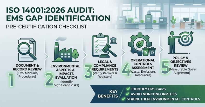 ISO 14001:2026 Audit Checklist for Identifying EMS Gaps Before Certification
