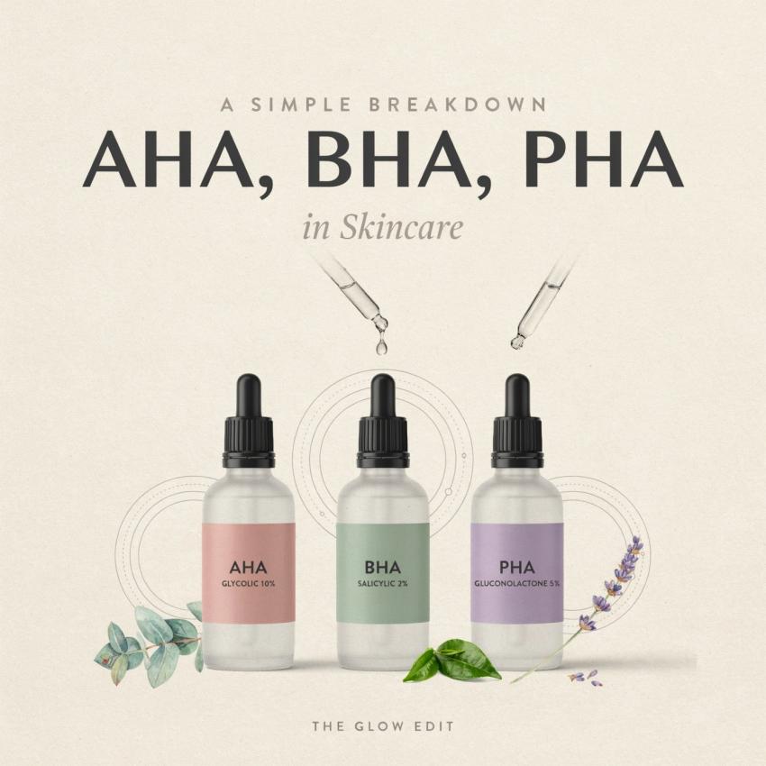 AHA, BHA, PHA in Skincare: A Simple Breakdown.